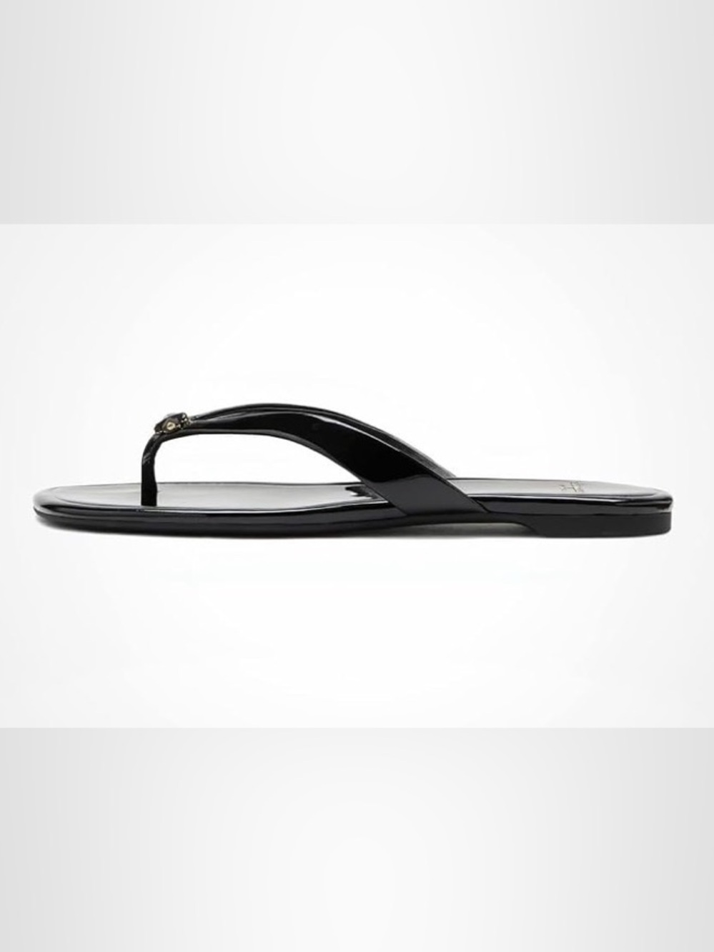 kate spade new york Women's Black Leather Spade Flower Flip Flop Sandals Sz 7.5